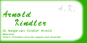 arnold kindler business card